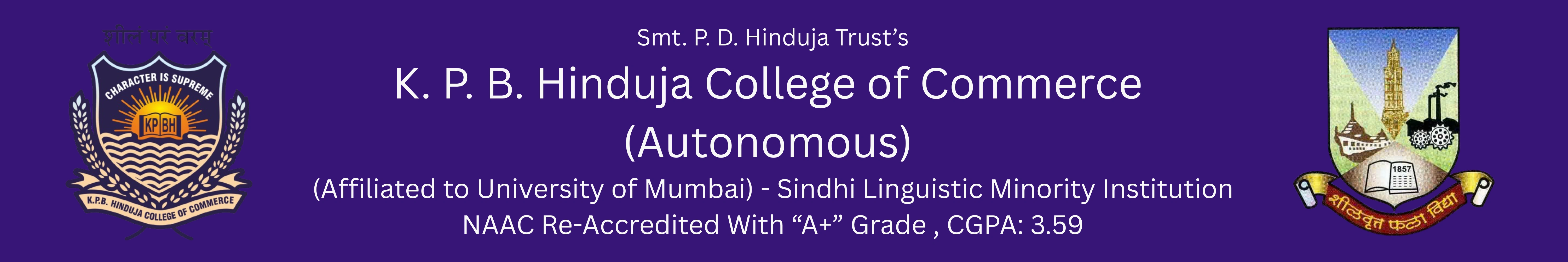 K. P. B. Hinduja College of Commerce Header